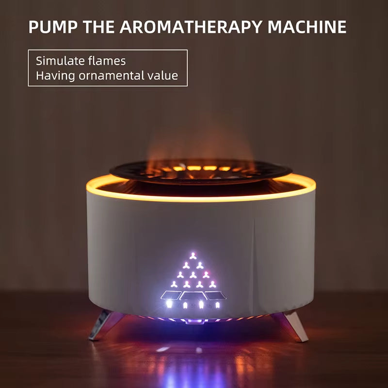 350Ml Volcano Flame Air Humidifier Sleep Aid White Noise Bluetooth Speaker Essential Oil Diffuser Bedroom Humidifier with Remote