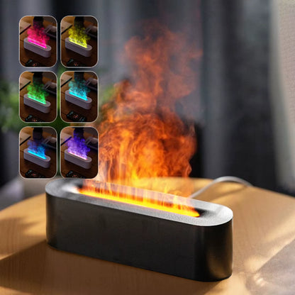 New 7 Colors Flame Lamp Air Humidifier Aromatherapy Diffuser USB Ultrasonic Cold Mist Sprayer Essential Oil Diffuser Humidifier